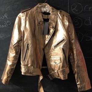 Zara Faux Leather Jacket (Rose Gold)